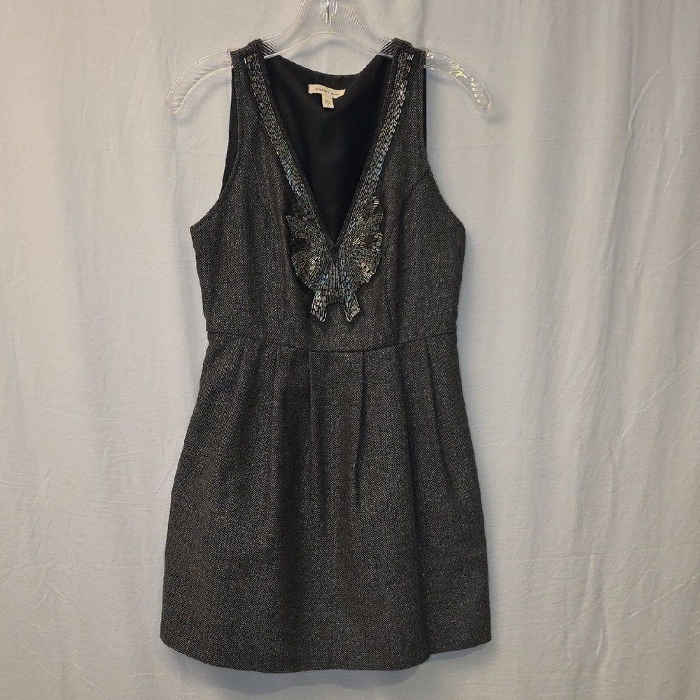 Silence + Noise Black and Silver Mini Dress